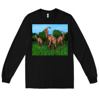 Black parasaurolophus Long Sleeve Tee - Artiststas