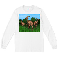 White parasaurolophus Long Sleeve Tee - Artiststas