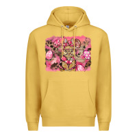 Antique Gold pink camouflage bunny background Premium Hoodie - BarkalooDesign