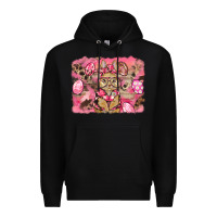 Black pink camouflage bunny background Premium Hoodie - BarkalooDesign