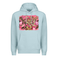 Blue Mist pink camouflage bunny background Premium Hoodie - BarkalooDesign