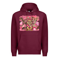 Burgundy pink camouflage bunny background Premium Hoodie - BarkalooDesign