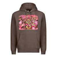 Coffee pink camouflage bunny background Premium Hoodie - BarkalooDesign