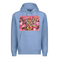 Colony Blue pink camouflage bunny background Premium Hoodie - BarkalooDesign