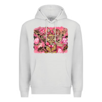 Dove Grey pink camouflage bunny background Premium Hoodie - BarkalooDesign