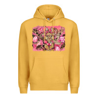 Mustard pink camouflage bunny background Premium Hoodie - BarkalooDesign
