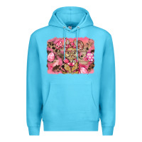 Ocean Blue pink camouflage bunny background Premium Hoodie - BarkalooDesign