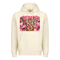 Sandshell pink camouflage bunny background Premium Hoodie - BarkalooDesign