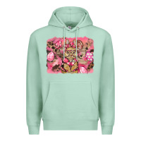 Seafoam pink camouflage bunny background Premium Hoodie - BarkalooDesign