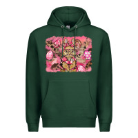 Sports Green pink camouflage bunny background Premium Hoodie - BarkalooDesign