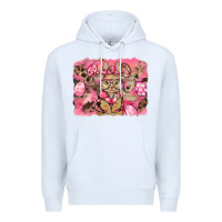 White pink camouflage bunny background Premium Hoodie - BarkalooDesign
