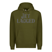 Army Green jet lagged cute world traveler & funny vacation pullover hoodie Premium Hoodie - linhVisuals