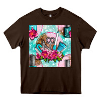 Chocolate Brown nail tools and polish with flowers and tooled leather seamless pattern Heavy Core Tee - BundleAndBundleShop