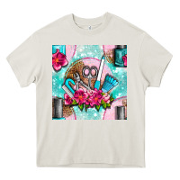 Cream nail tools and polish with flowers and tooled leather seamless pattern Heavy Core Tee - BundleAndBundleShop