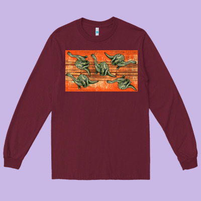Dinosaur Brontosaurus Sippy Cup Long Sleeve Tee Designed By Artiststas