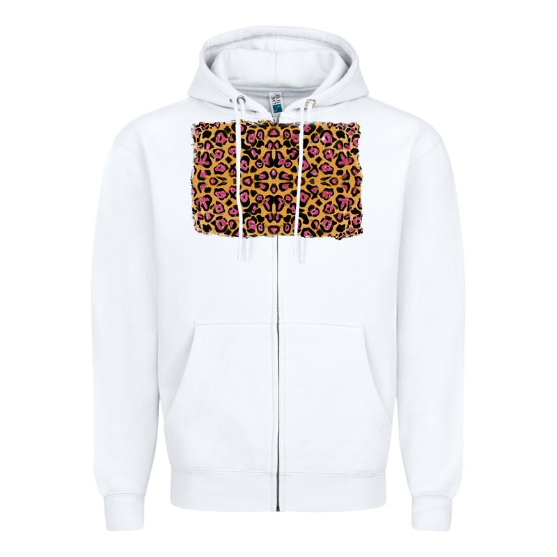 Leopard Glitter Background Zipper Hoodie by RanaPortraitStore | Teevron