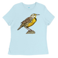 Baby Blue Western Meadowlark Ladies Tee - LillyAllenDesigns