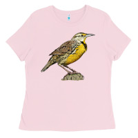 Bubblegum Pink Western Meadowlark Ladies Tee - LillyAllenDesigns