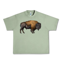 Oil Green american bison body Urban Heavy Tee - RanaPortraitStore