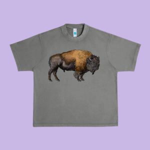 American Bison Body Urban Heavy Tee Designed By Ranaportraitstore
