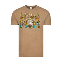 Vintage Coffee Western Blessed Mom Charolais Bull Mother's Day Vintage Tee - LillyAllenDesigns