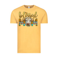 Vintage Mustard Western Blessed Mom Charolais Bull Mother's Day Vintage Tee - LillyAllenDesigns