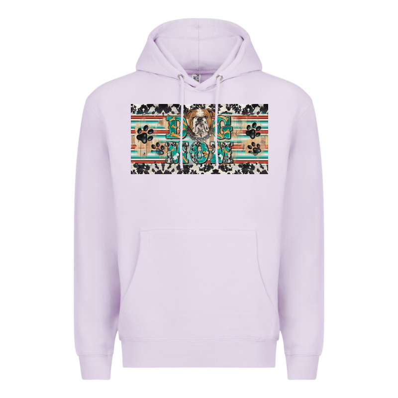 Dog Mom English Bulldog License Plate Template Premium Hoodie by BarkalooDesign | Teevron