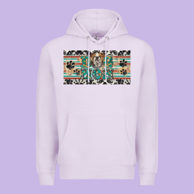 Dog Mom English Bulldog License Plate Template Premium Hoodie Designed By Barkaloodesign