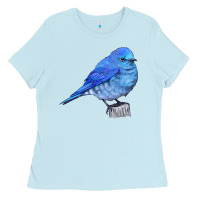 Baby Blue Mountain Bluebird Ladies Tee - LillyAllenDesigns