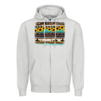 Dove Grey sunflower aztec serape cowhide background Zipper Hoodie - RanaPortraitStore