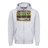 Heather Grey sunflower aztec serape cowhide background Zipper Hoodie - RanaPortraitStore