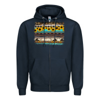 Navy sunflower aztec serape cowhide background Zipper Hoodie - RanaPortraitStore