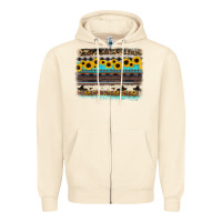 Sandshell sunflower aztec serape cowhide background Zipper Hoodie - RanaPortraitStore