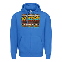 True Royal sunflower aztec serape cowhide background Zipper Hoodie - RanaPortraitStore