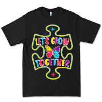 Black Let s Grow Together Premium Tee - CowhideDigitalArt