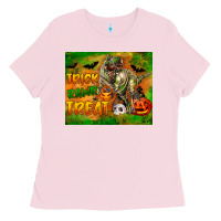 Bubblegum Pink Trick Rawr Treat Ladies Tee - LillyAllenDesigns