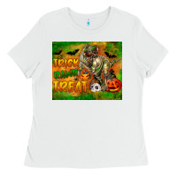 White Trick Rawr Treat Ladies Tee - LillyAllenDesigns