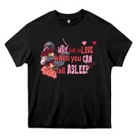 Black sloth why fall in love when you can fall asleep Heavy Core Tee - FaDigitalArtStudio