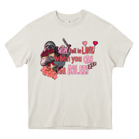 Cream sloth why fall in love when you can fall asleep Heavy Core Tee - FaDigitalArtStudio