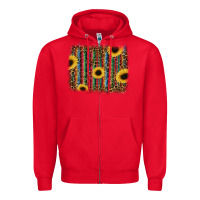 Red sunflowers serape leopard Zipper Hoodie - RanaPortraitStore