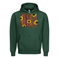 Sports Green sunflowers serape leopard Zipper Hoodie - RanaPortraitStore