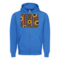 True Royal sunflowers serape leopard Zipper Hoodie - RanaPortraitStore