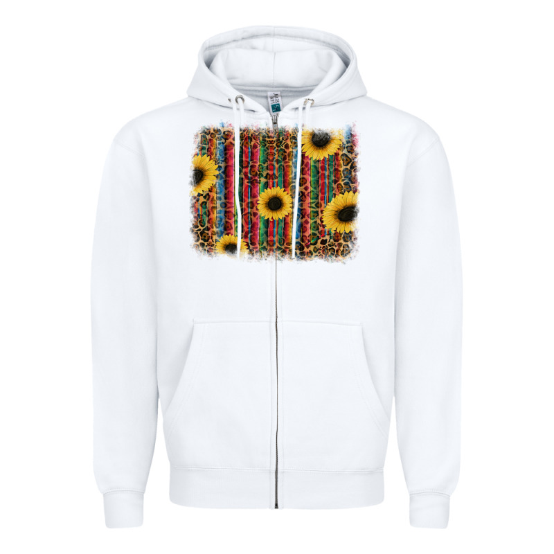 Sunflowers Serape Leopard Zipper Hoodie by RanaPortraitStore | Teevron