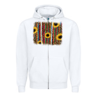 White sunflowers serape leopard Zipper Hoodie - RanaPortraitStore