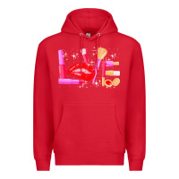 Red makeup artist t  shirt makeup artist love cosmetician fashion t  shirt Premium Hoodie - linhVisuals