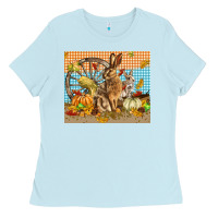 Baby Blue fall rabbit  mousepad Ladies Tee - LillyAllenDesigns
