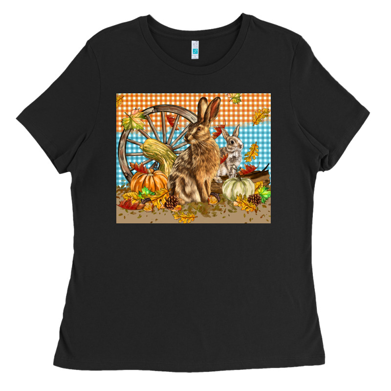 Fall Rabbit  Mousepad Ladies Tee by LillyAllenDesigns | Teevron