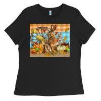 Black fall rabbit  mousepad Ladies Tee - LillyAllenDesigns