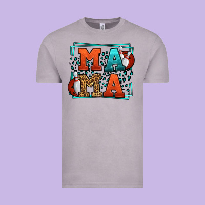 Bowling Mama Leopard Frame Mother's Day Vintage Tee Designed By Lillyallendesigns