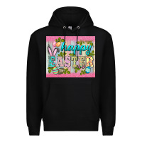 Black happy easter mousepad Premium Hoodie - BarkalooDesign